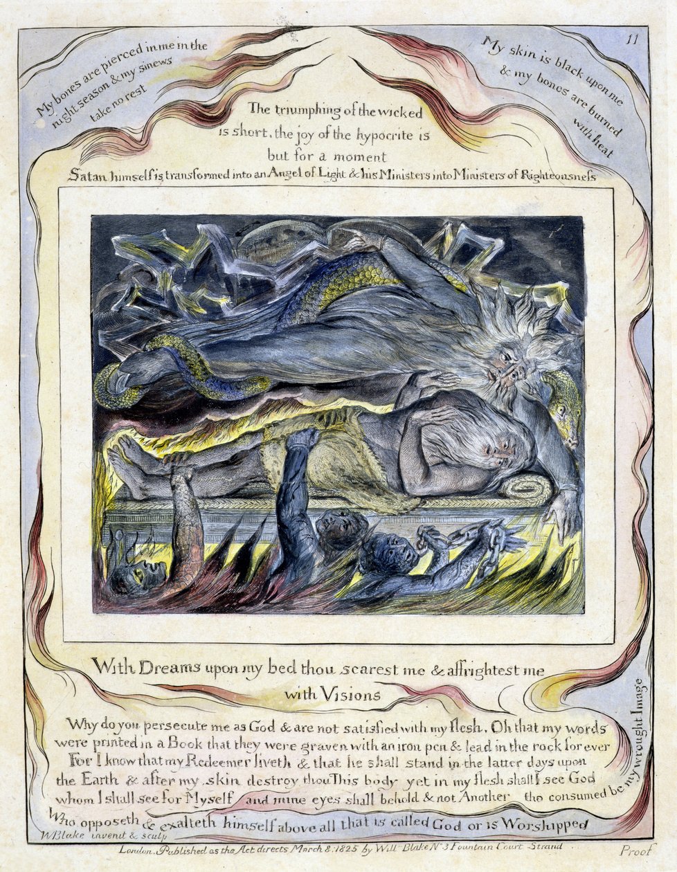 plaat 11 Boek van Job, 1825 door William Blake