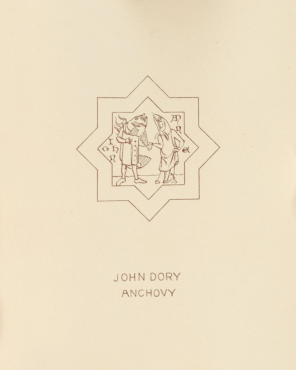 John Dory, ansjovis, 1878 door William Burges
