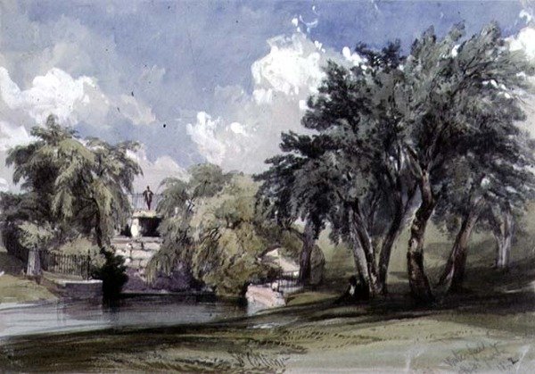 De waterval in Hyde Park door William Callow