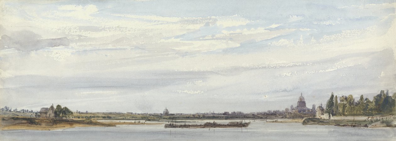 Uitzicht op Parijs vanaf Charenton door William Callow
