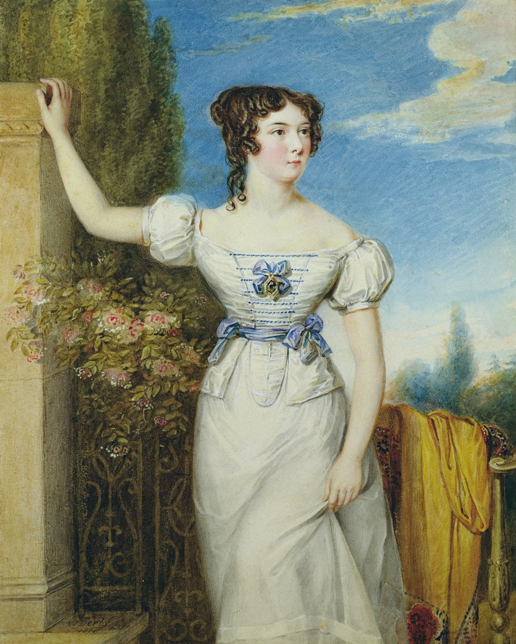 Portret van een jong meisje door William Derby