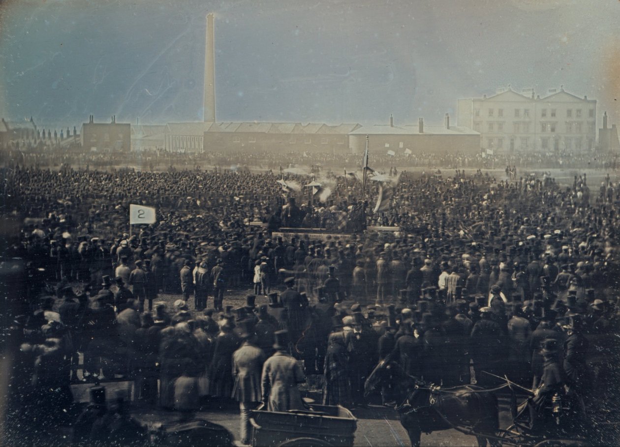 Uitzicht op de Grote Chartistische Bijeenkomst op Kennington Common door William Edward Kilburn