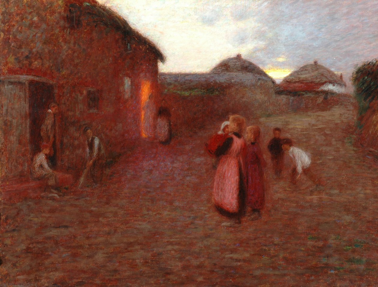 Een dorpsstraat door William Edward Stott
