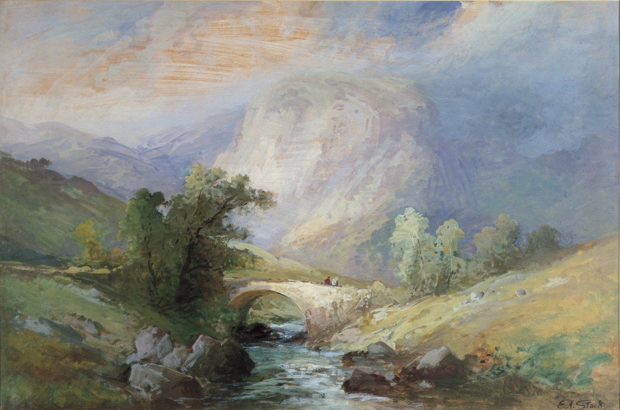 Landschap van het Merengebied door William Edward Stott