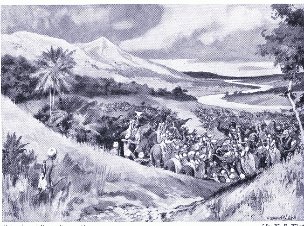 Een Singalese inval in Zuid-India 1175 AD door William Edward Wigfull