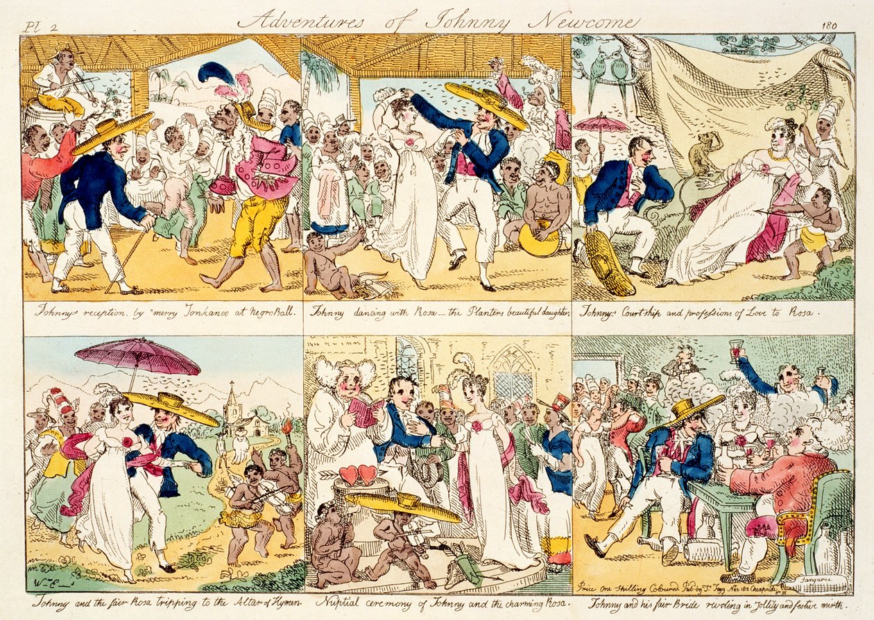 De avonturen van Johnny Newcome, gepubliceerd 1812 door William Elmes