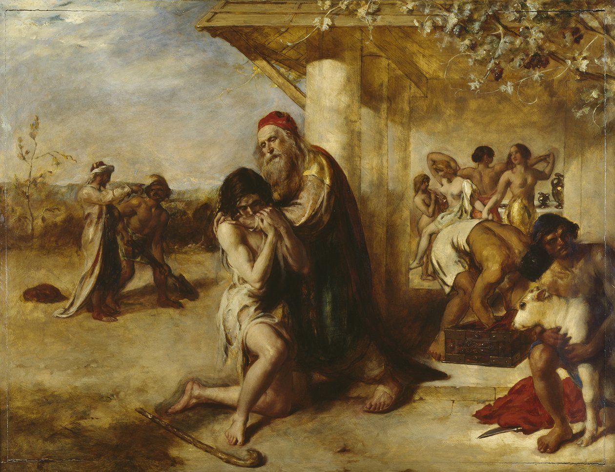 De terugkeer van de berouwvolle verloren zoon naar zijn vader door William Etty