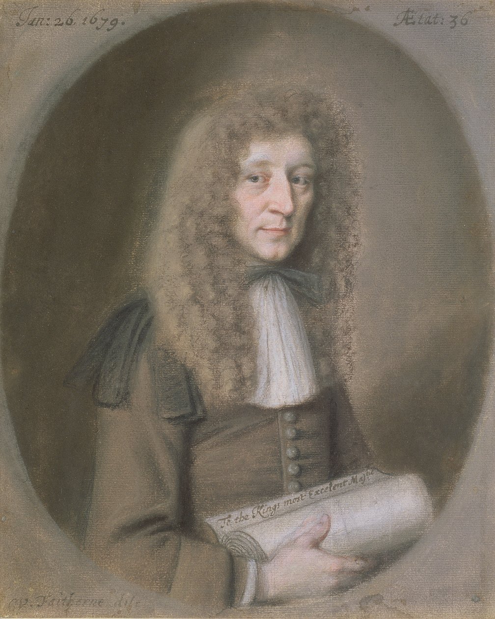 Portret van een Man, waarschijnlijk Thomas Dare, 1679 door William Faithorne