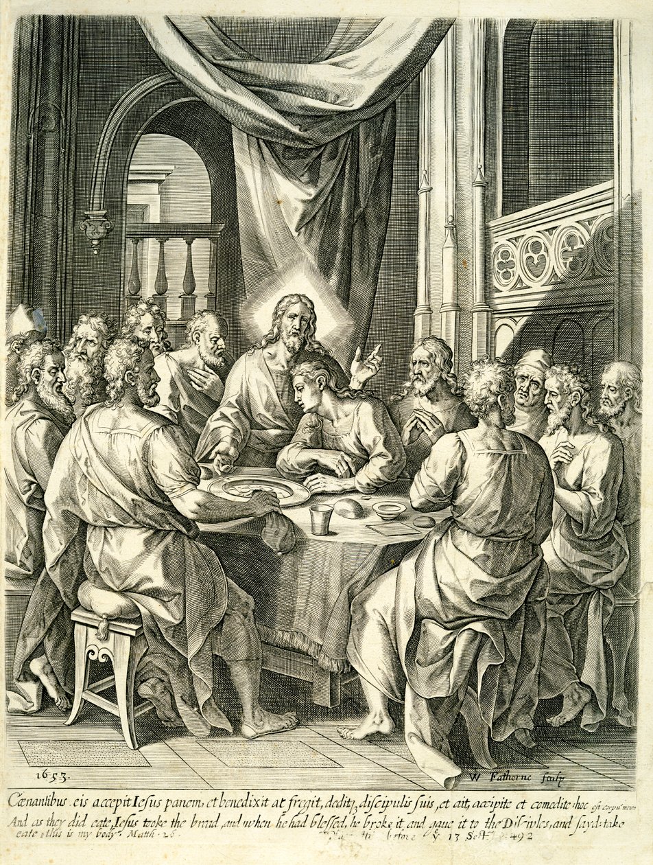 Het laatste avondmaal, 1653 door William Faithorne