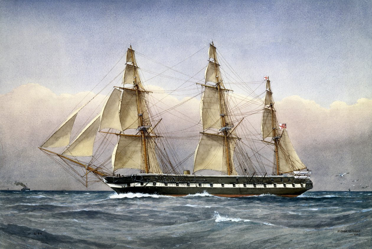 HMS Glasgow op zee in 1861, 1903 door William Frederick Mitchell