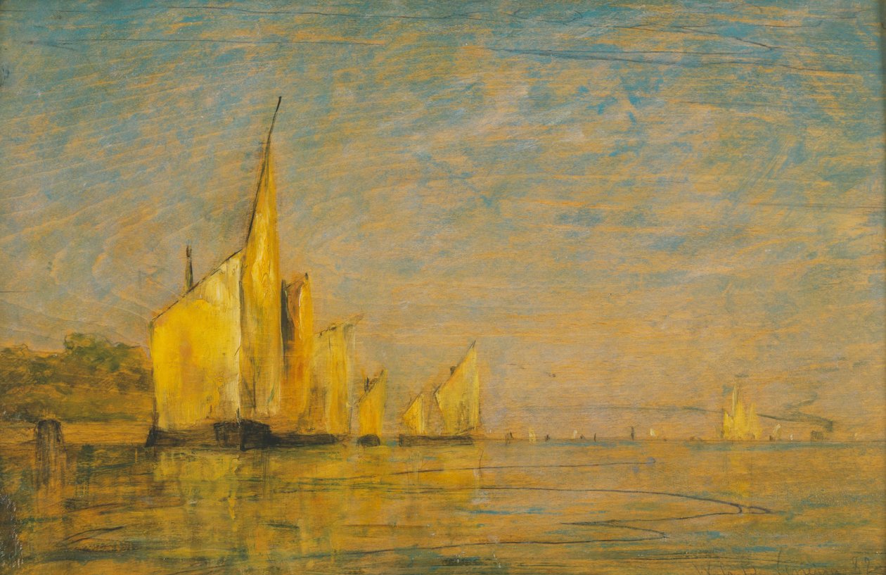 Een groep boten, Venetië door William Gedney Bunce