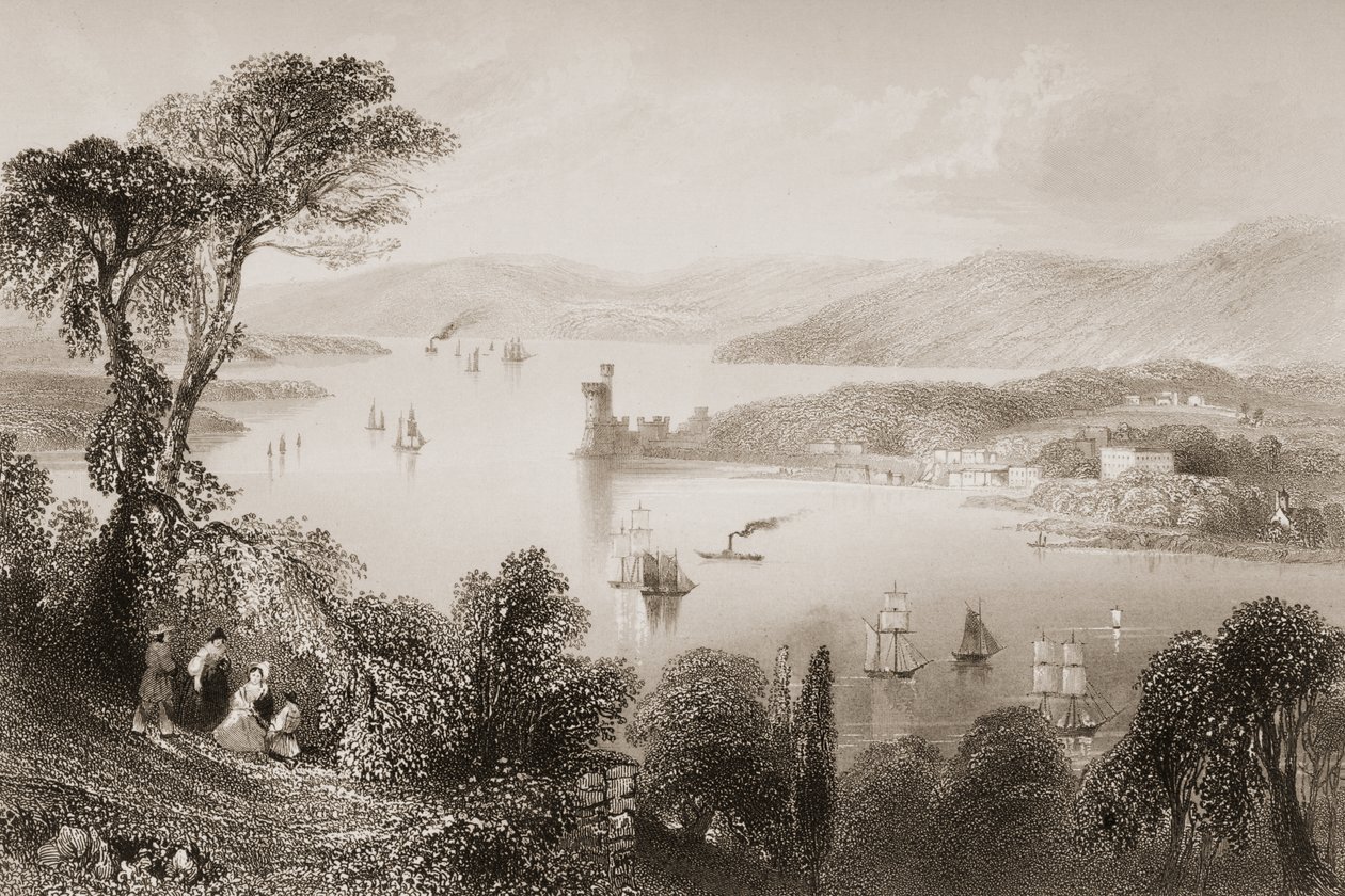 De Cork River vanaf Glanmire Road, County Cork, Ierland, uit 