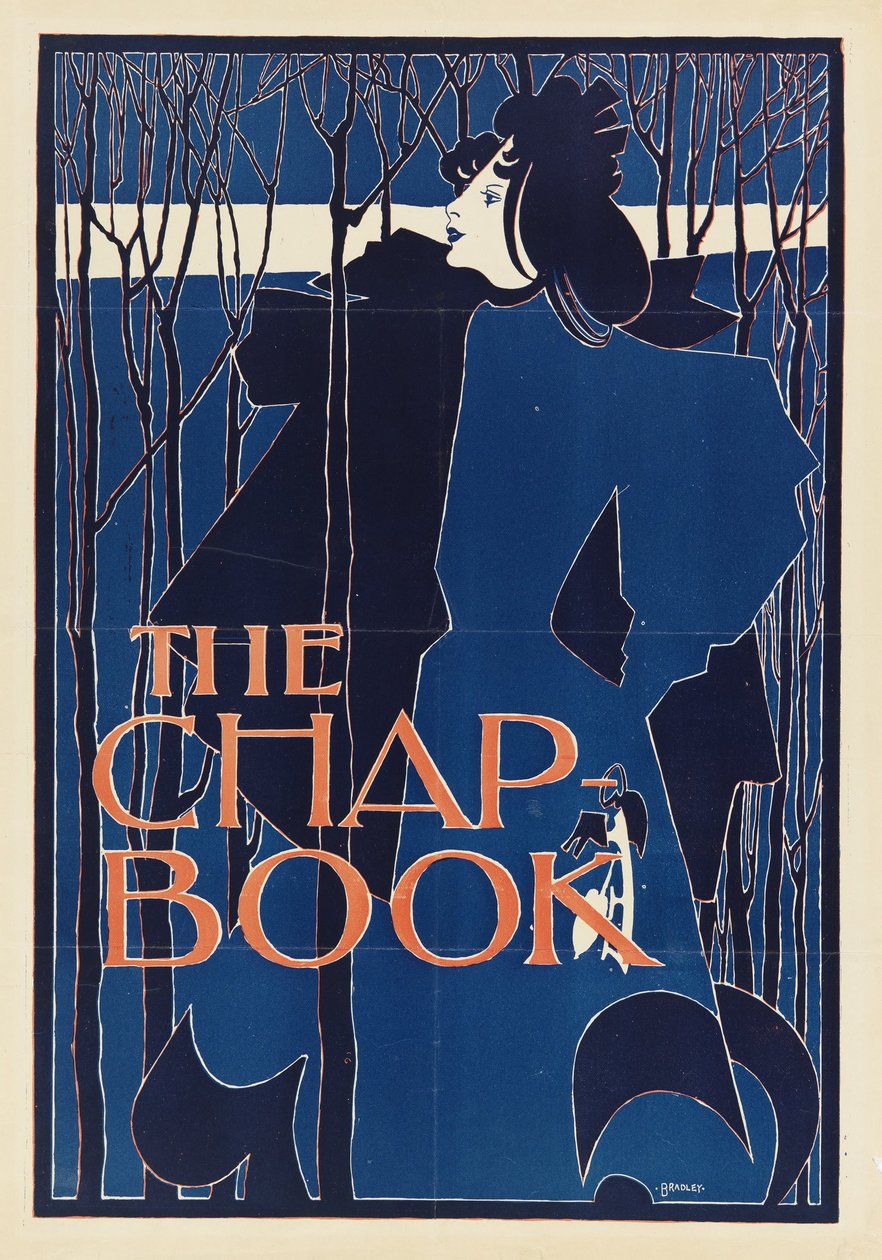 De Blauwe Dame, poster voor The Chap-Book door William Bradley