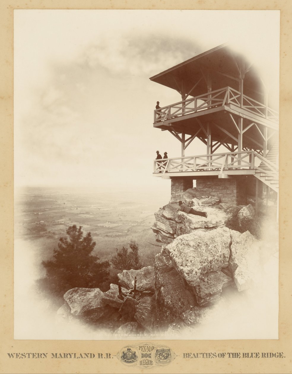 Noord vanaf High Rock, Pen-Mar door William Henry Jackson