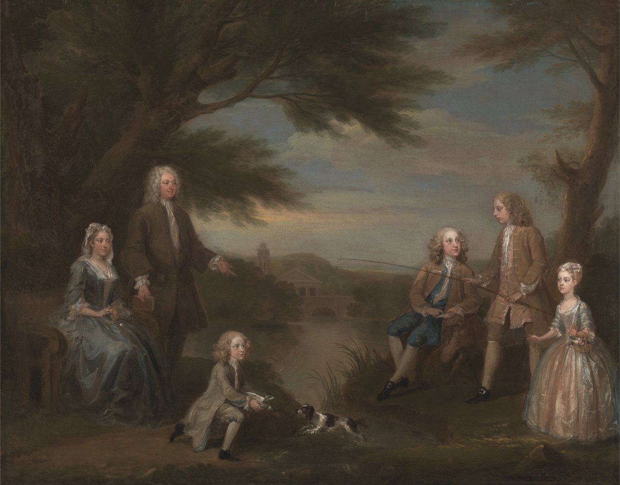 John en Elizabeth Jeffreys en hun kinderen door William Hogarth