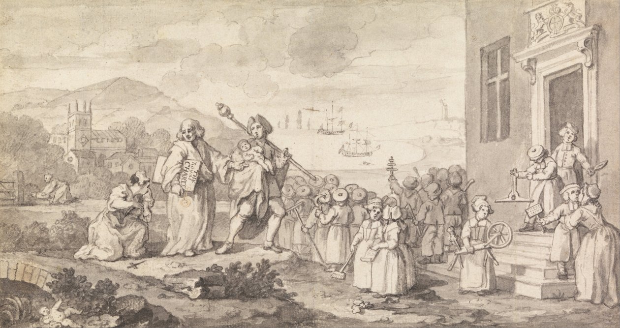 Studie voor de vondelingen door William Hogarth