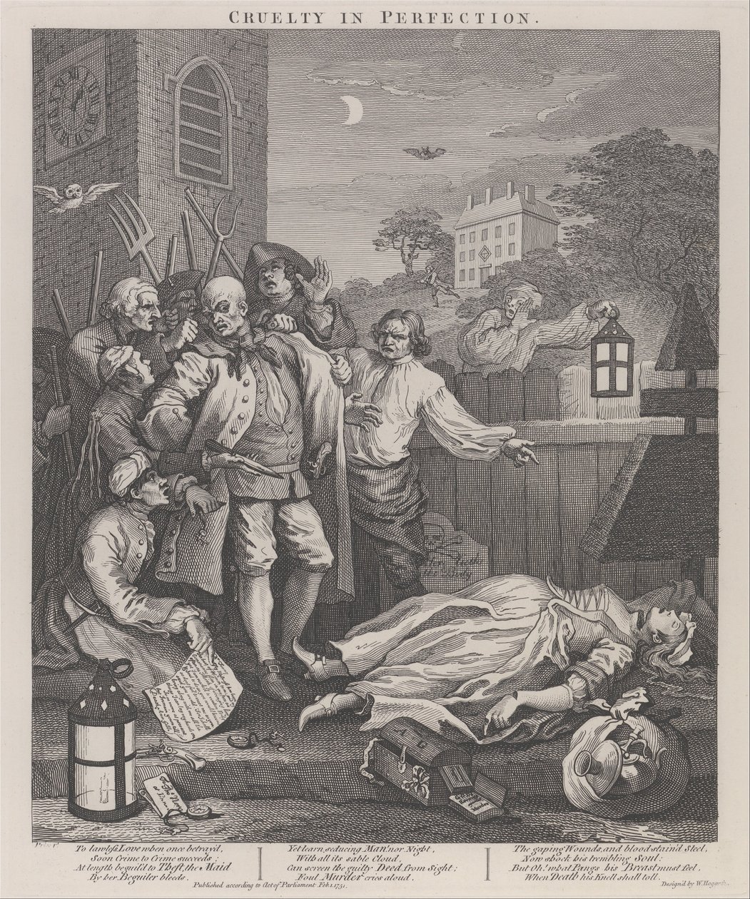 De Derde Fase van Wreedheid- Wreedheid in Perfectie door William Hogarth