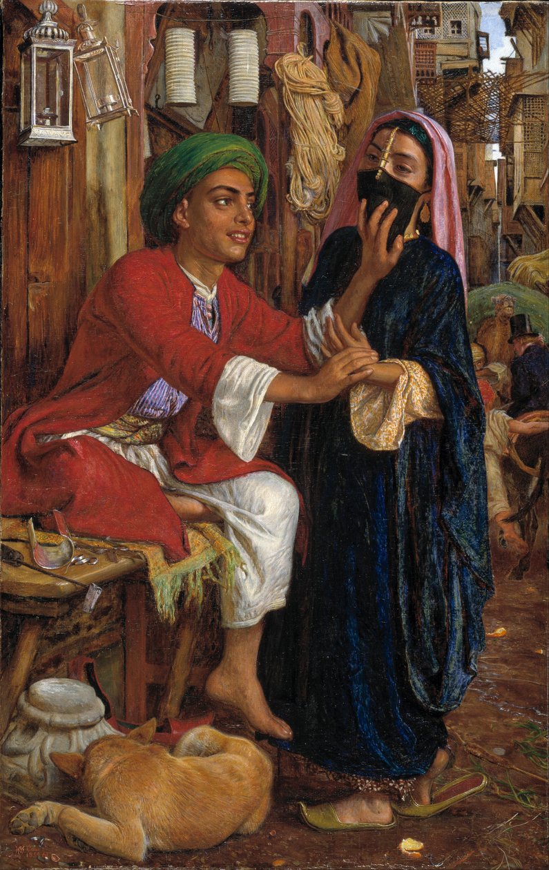 De hofmakerij van de lantaarnmakers, een straattafereel in Caïro door William Holman Hunt