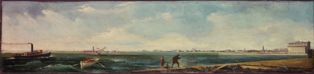 Michigan Avenue vanaf de Oostelijke Uitbreiding van de Noordpier, Chicago, 1865 door William J. OBrien