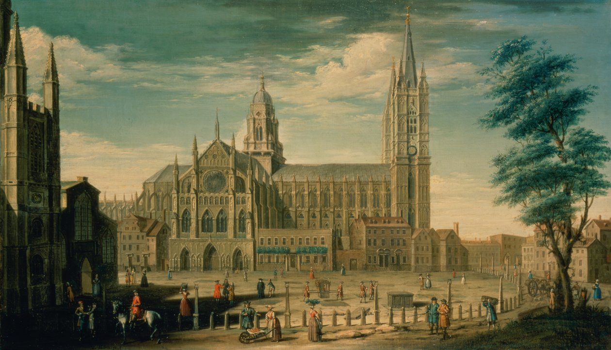 De noordkant van Westminster Abbey door William James