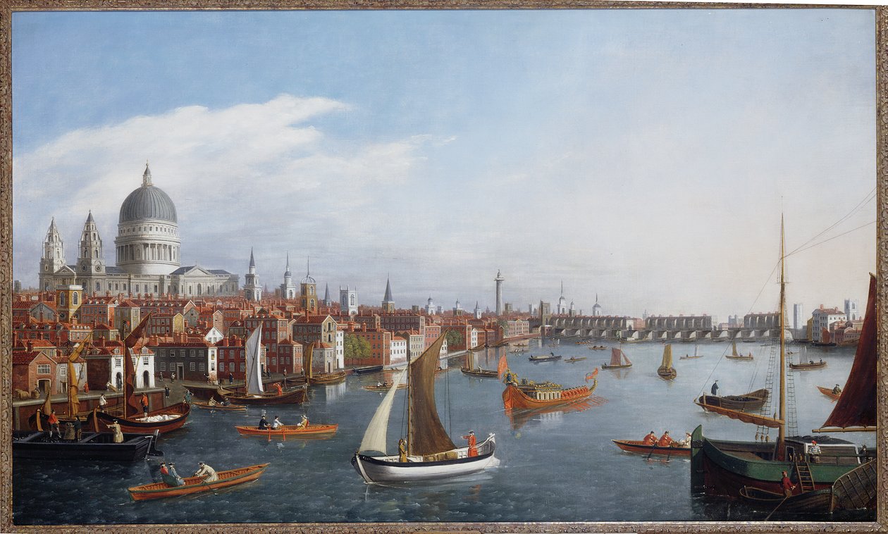 Uitzicht op de rivier de Theems met St. Paul