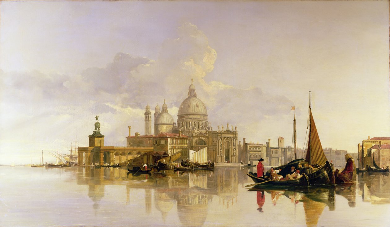 Venetië met de Dogana en de kerk van S. Maria door William James Muller