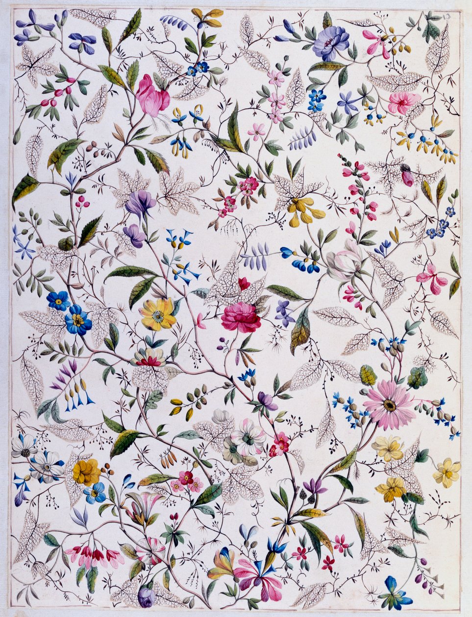 Textielontwerp, c.1788-92 door William Kilburn