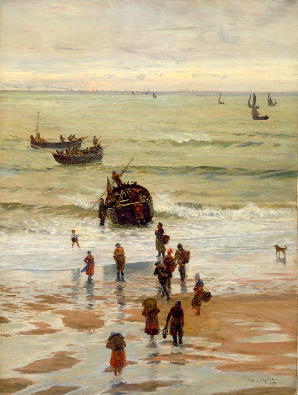 Vissersboten Vertrekken uit Portel, 1872 door William Lionel Wyllie