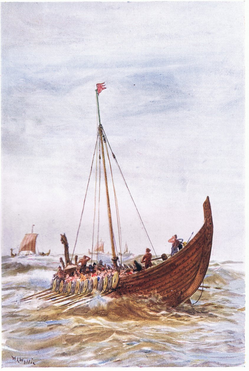 Oorlogsschip ten tijde van koning Alfred, 1915 door William Lionel Wyllie