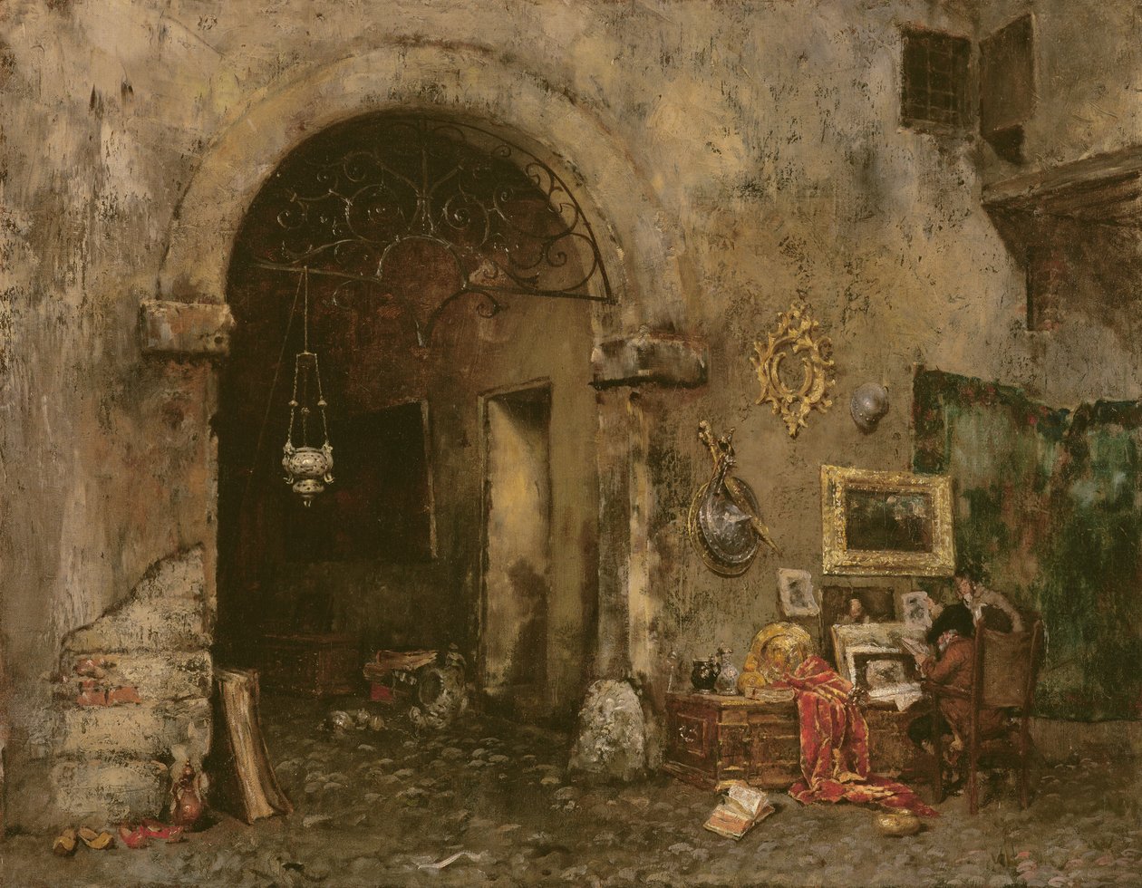 De Antiquair Winkel, 1879 door William Merritt Chase