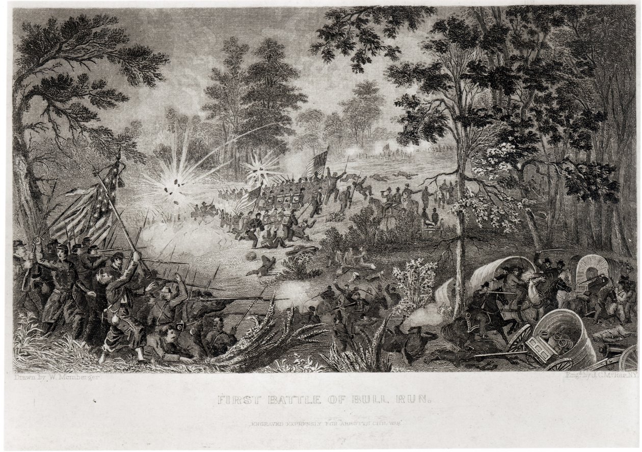 De Eerste Slag bij Bull Run, 21 juli 1861, gegraveerd door J.C. McRae door William Momberger