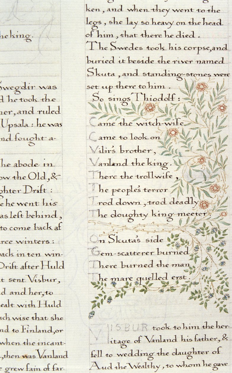 Fragment uit Het Verhaal van De Ynglings door William Morris