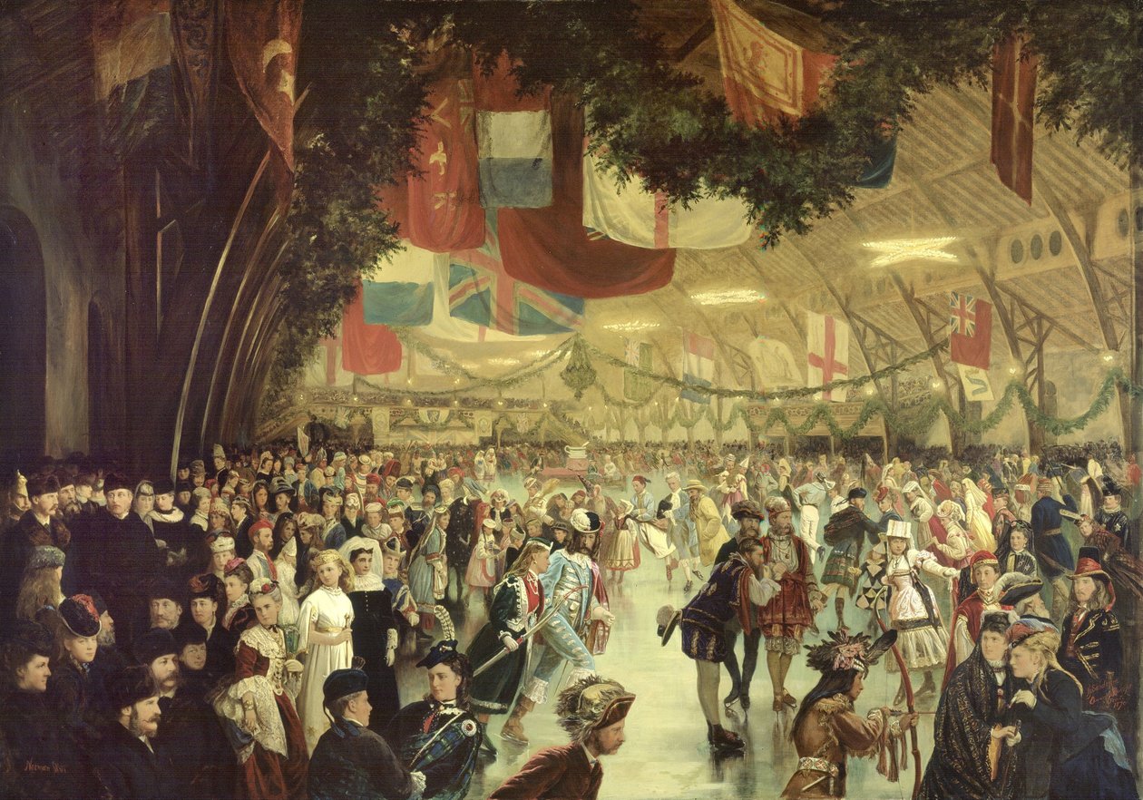 Schaatscarnaval, Victoria Rink, Montreal door William Notman