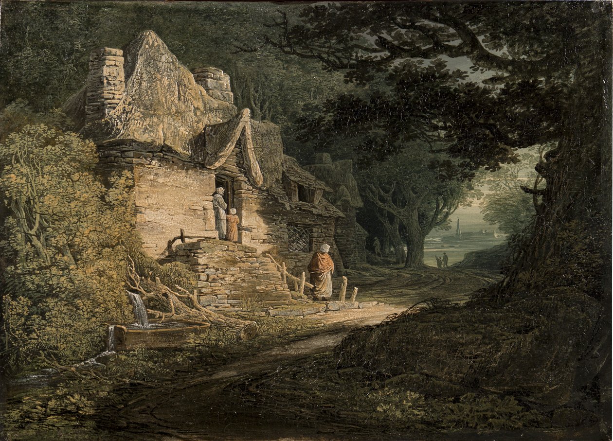 Een Huisje bij een Bosweg, 1797 door William Payne