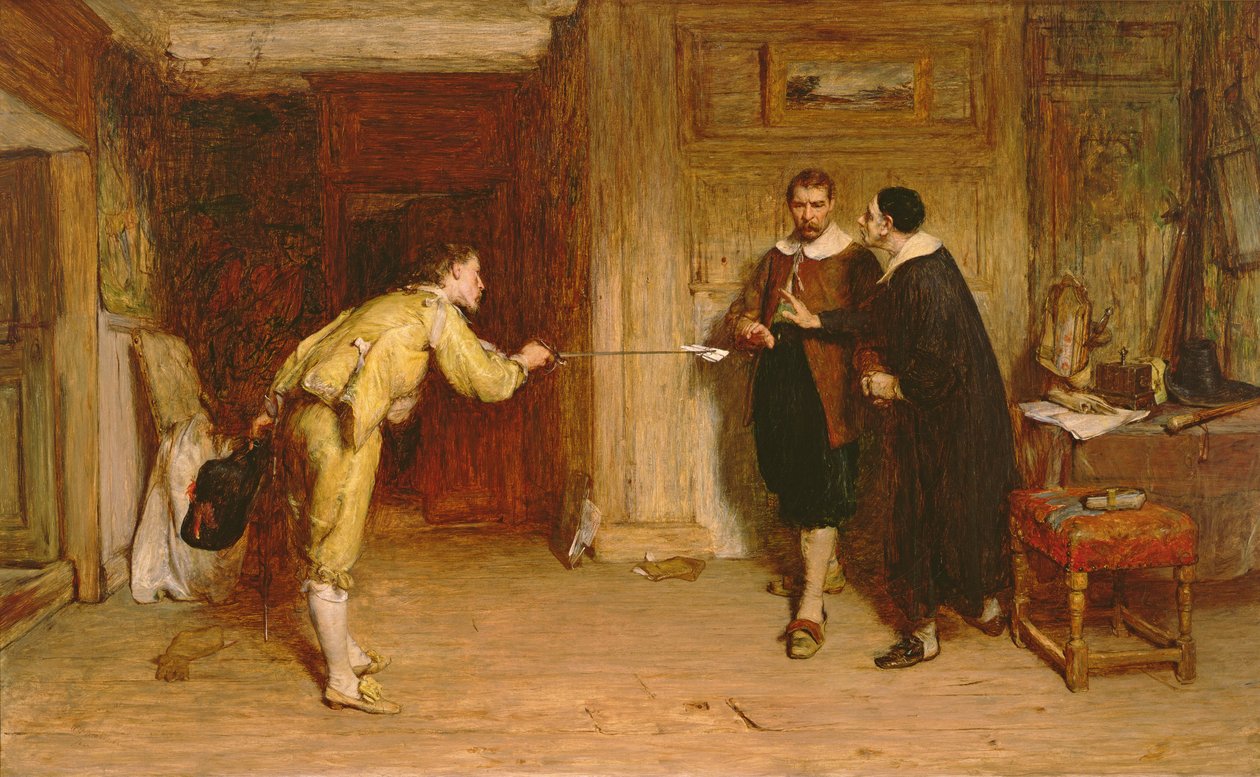 De uitdaging: Een puriteinse strijd tussen eer en geweten door William Quiller Orchardson