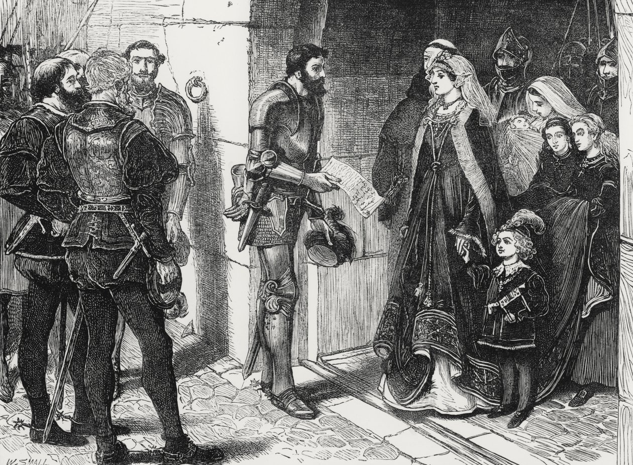 Schotse edelen eisen de kinderen van koningin Margaret door William Small
