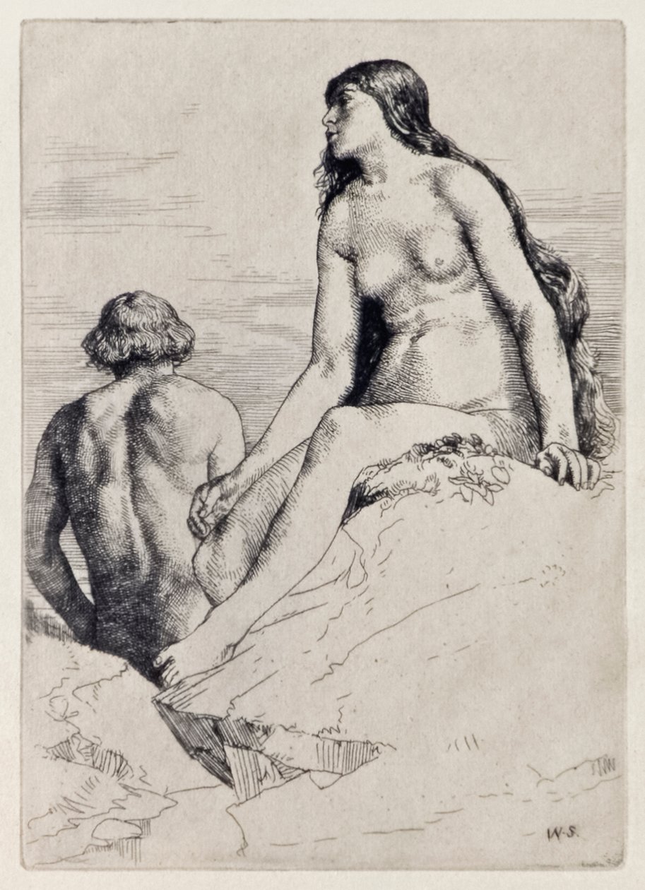 Gelukkige staat van Adam en Eva uit Paradise Lost door John Milton, een serie van 12 illustraties geëtst door William Strang door William Strang