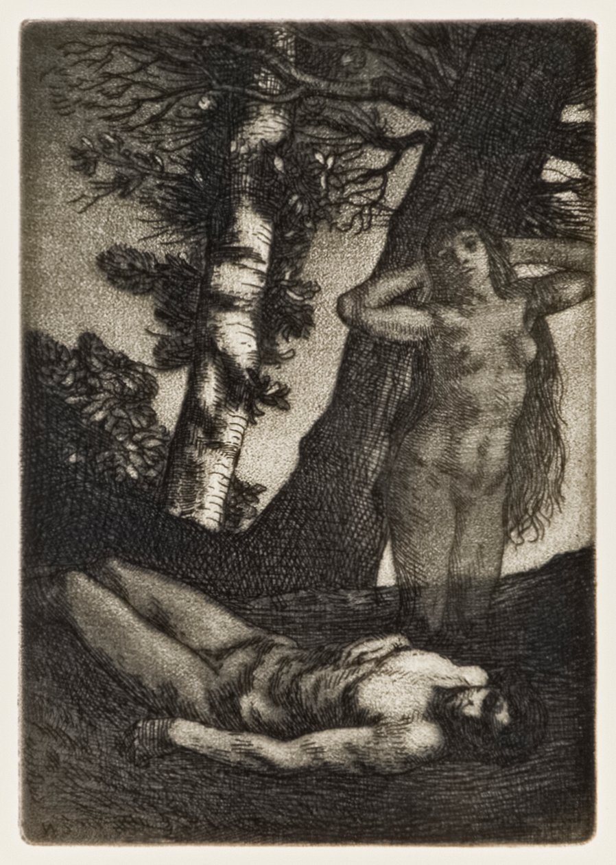 De schepping van Eva uit Paradise Lost door John Milton, een serie van 12 illustraties geëtst door William Strang door William Strang