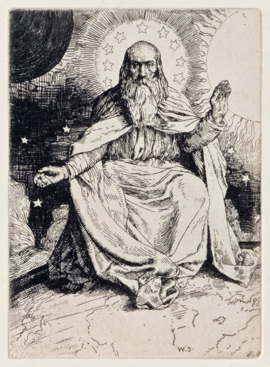 De schepping van de wereld uit Paradise Lost van John Milton, een serie van 12 illustraties geëtst door William Strang door William Strang