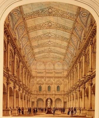 Schema voor het dak van de binnenplaats van de Royal Exchange door William Tite