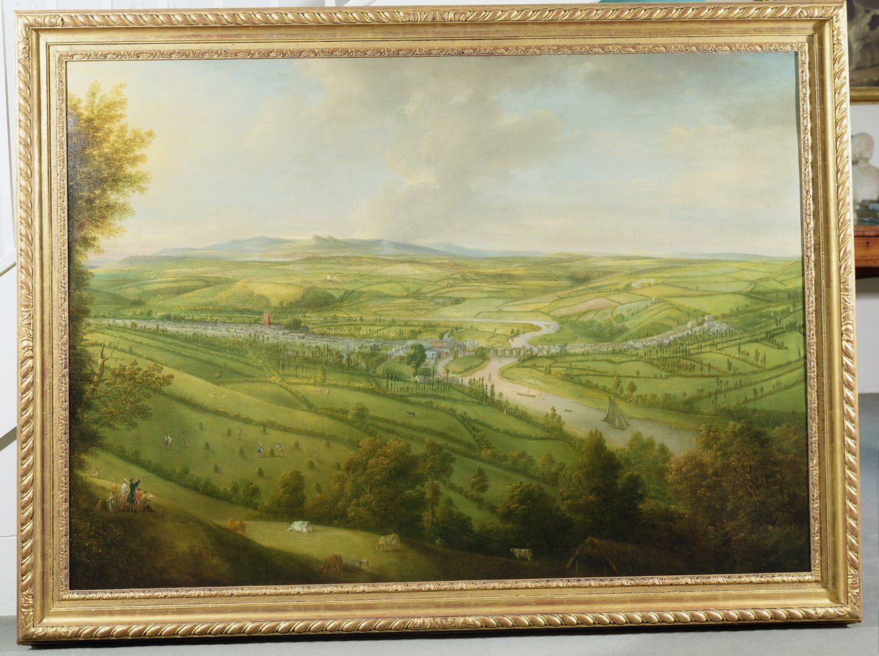 Uitzicht op Totnes, Devon door William Tomkins