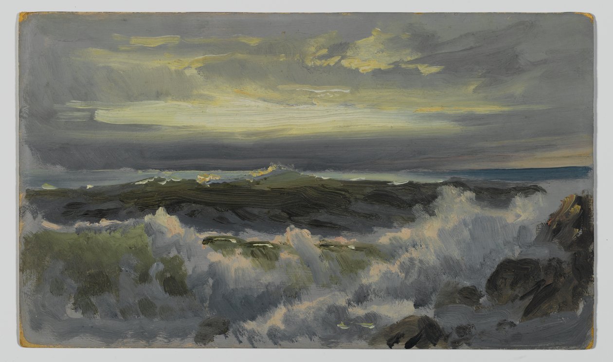 Een ruwe branding door William Trost Richards