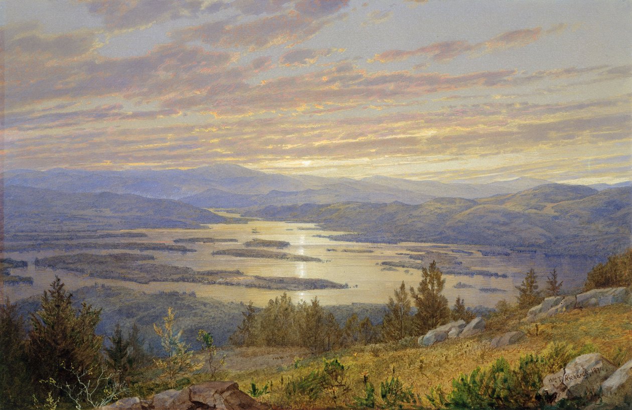 Lake Squam vanaf Red Hill, 1874 door William Trost Richards