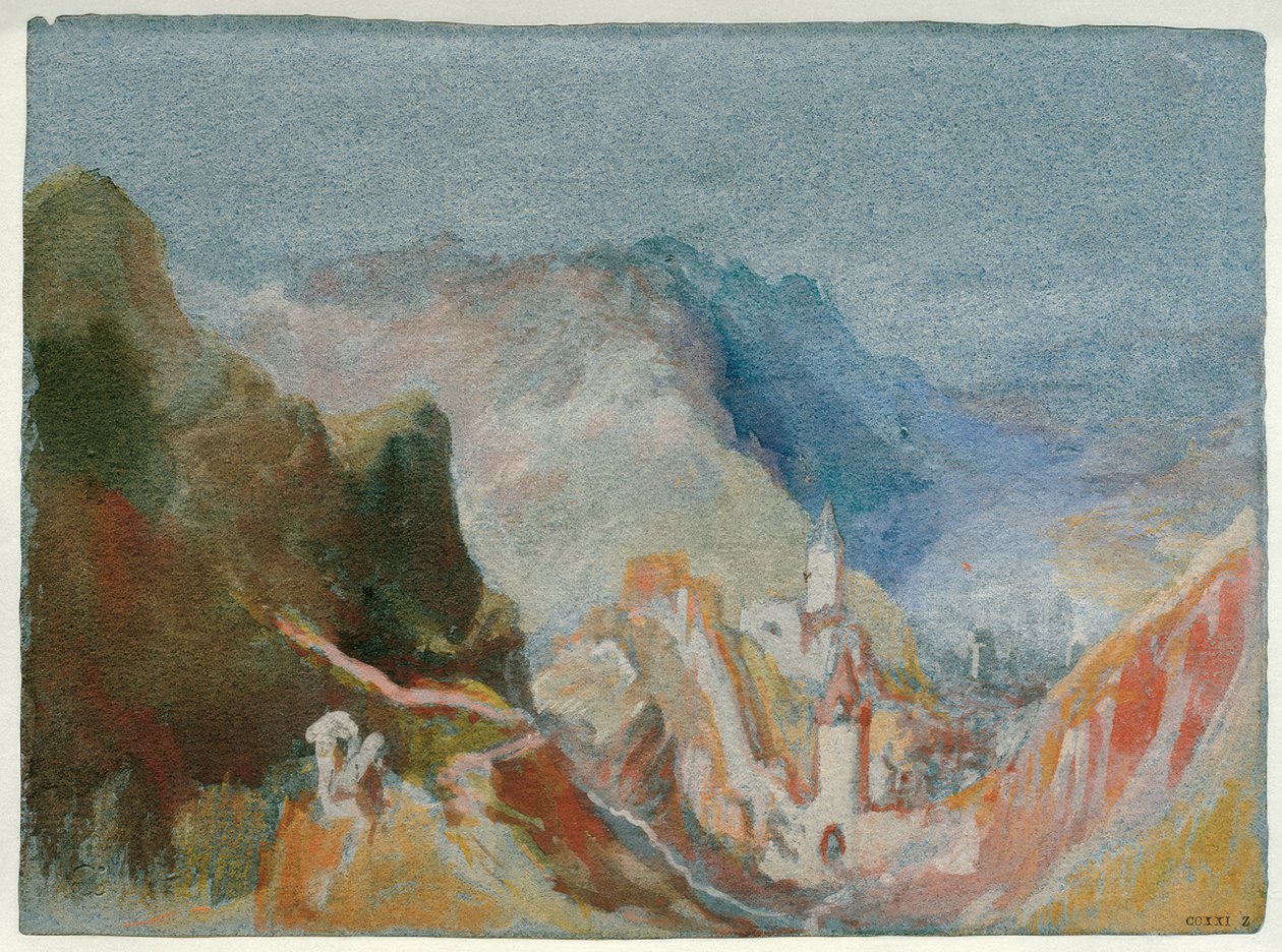 Trarbach gezien vanaf de Grevenburg door Joseph Mallord William Turner