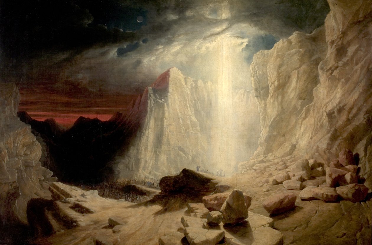 De Israëlieten geleid door de vuurkolom bij nacht, ca. 1845 door William West