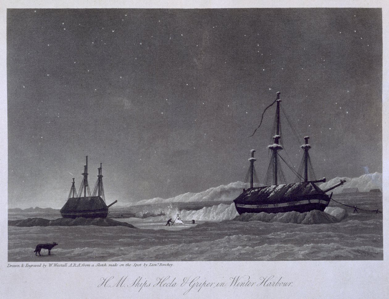 H.M. Schepen Hecla en Griper in Winterhaven, uit 