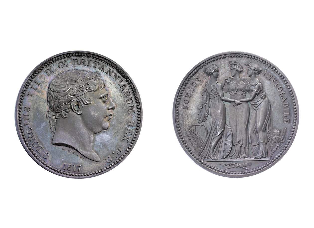 Drie Gratiën Patroon Kroon, 1817 door William Wyon