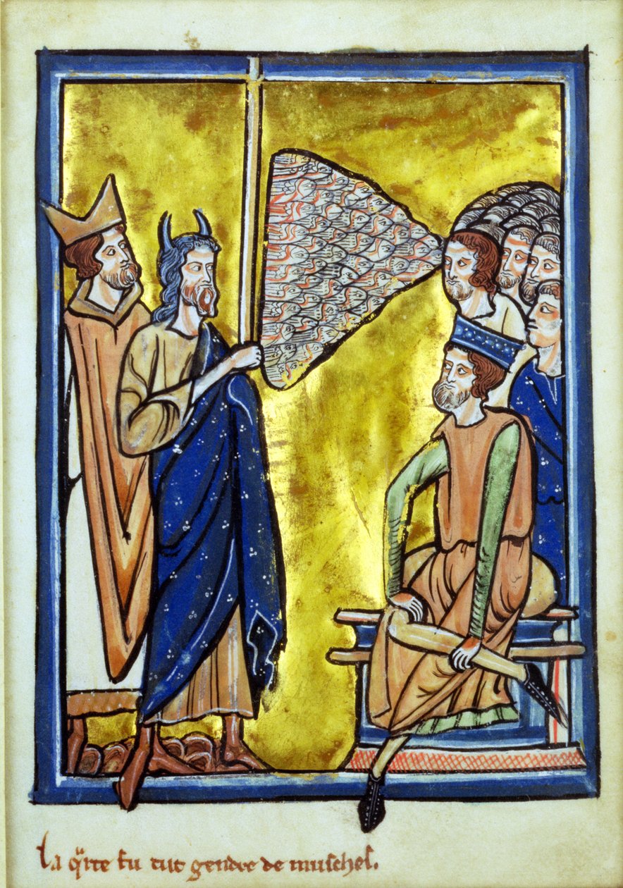De vierde plaag van Egypte, uit een boek van Bijbelse afbeeldingen, c.1250 door William de Brailes  