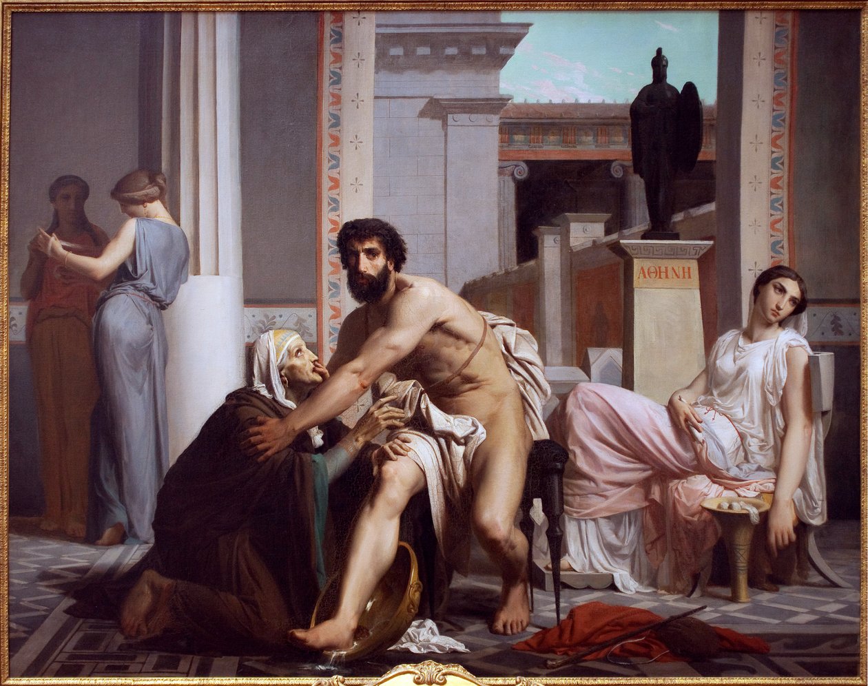 Odysseus herkend door zijn verpleegster, Euryclee, 1848 door William Adolphe Bouguereau