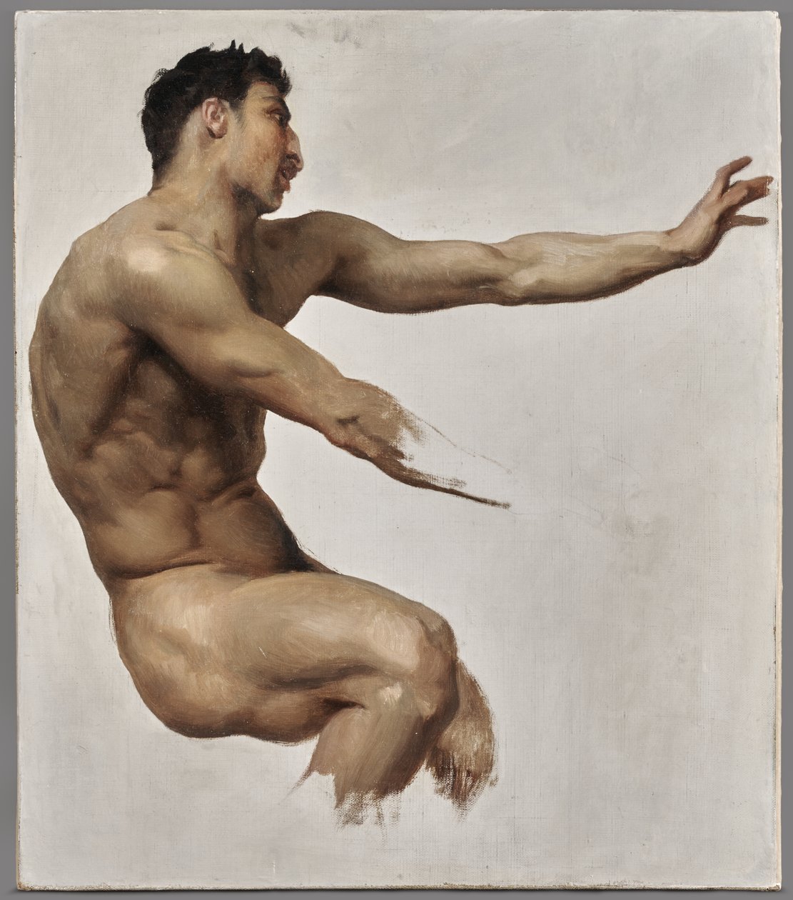 Studie van Satyr voor Nymfen en Satyr door William Adolphe Bouguereau